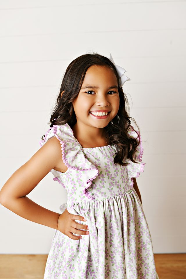 Swoon Kids Lavender Garden Pinafore Dress