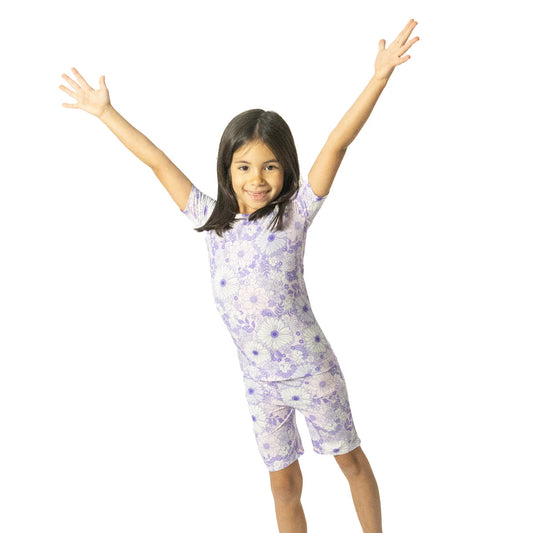 Lacy Lavender Floral  Loungewear Short Set