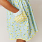 Lemon Peony Bow Pocket Dress