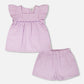 Top And Short Set Lavender Stripes