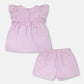 Top And Short Set Lavender Stripes