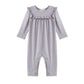 Maggie Long Sleeve Ruffle Trim Straight Leg Romper