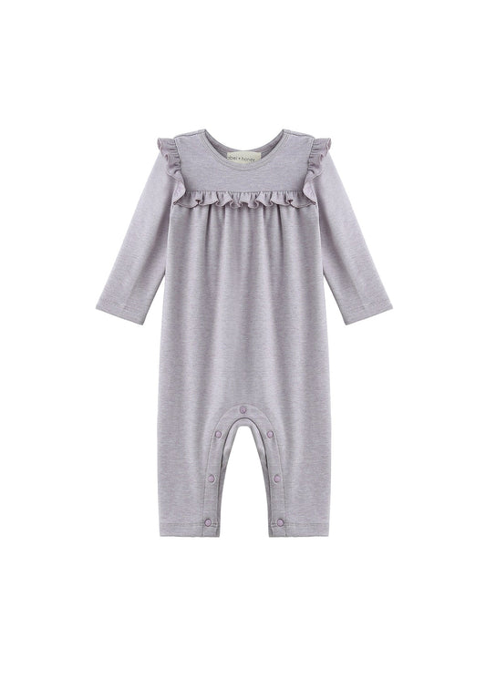Maggie Long Sleeve Ruffle Trim Straight Leg Romper
