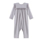 Maggie Long Sleeve Ruffle Trim Straight Leg Romper