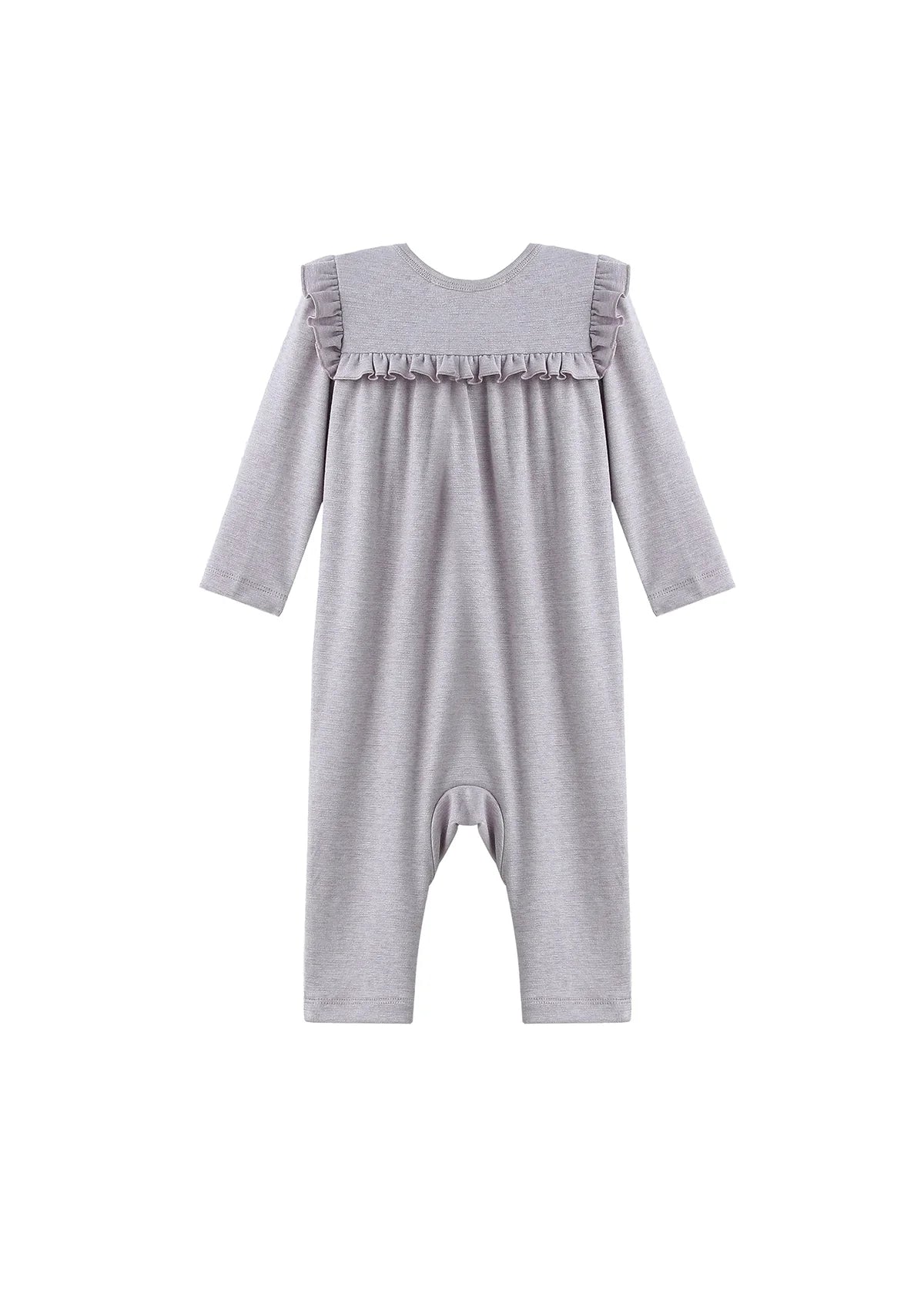 Maggie Long Sleeve Ruffle Trim Straight Leg Romper