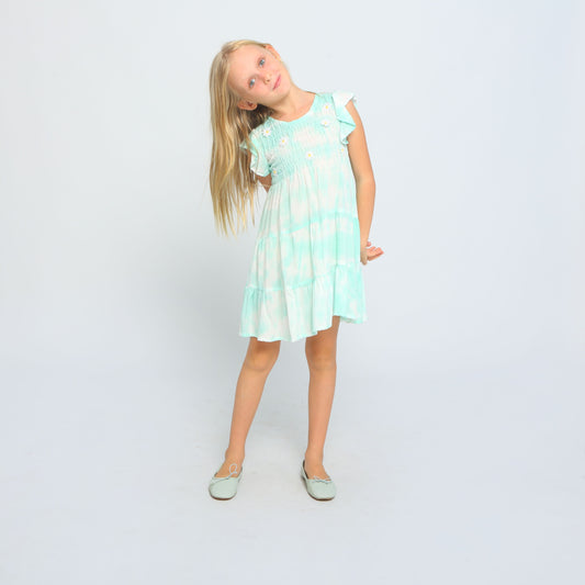 Mint Water Tie Dye Lizzy Dress