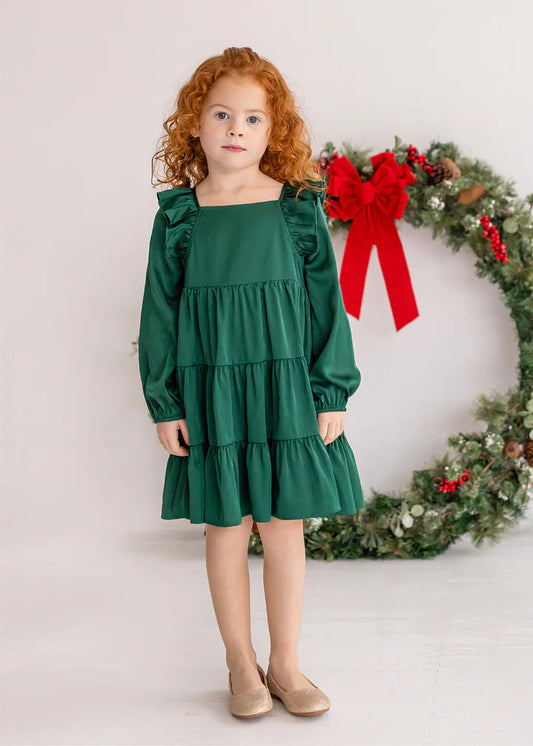 Mistletoe Emerald Green Tiered Dress