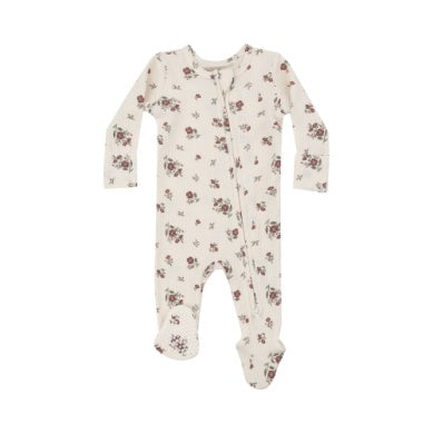 Misty Rose Floral - 2 Way Zipper Footie