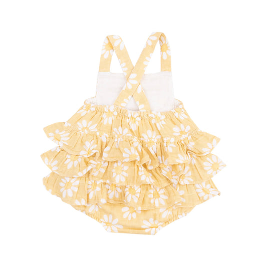 Ruffle Sunsuit - Yellow Mod Daisy