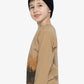 Deux Par Deux Long Sleeve Organic Cotton T-Shirt Beige Mountain Range