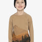 Deux Par Deux Long Sleeve Organic Cotton T-Shirt Beige Mountain Range