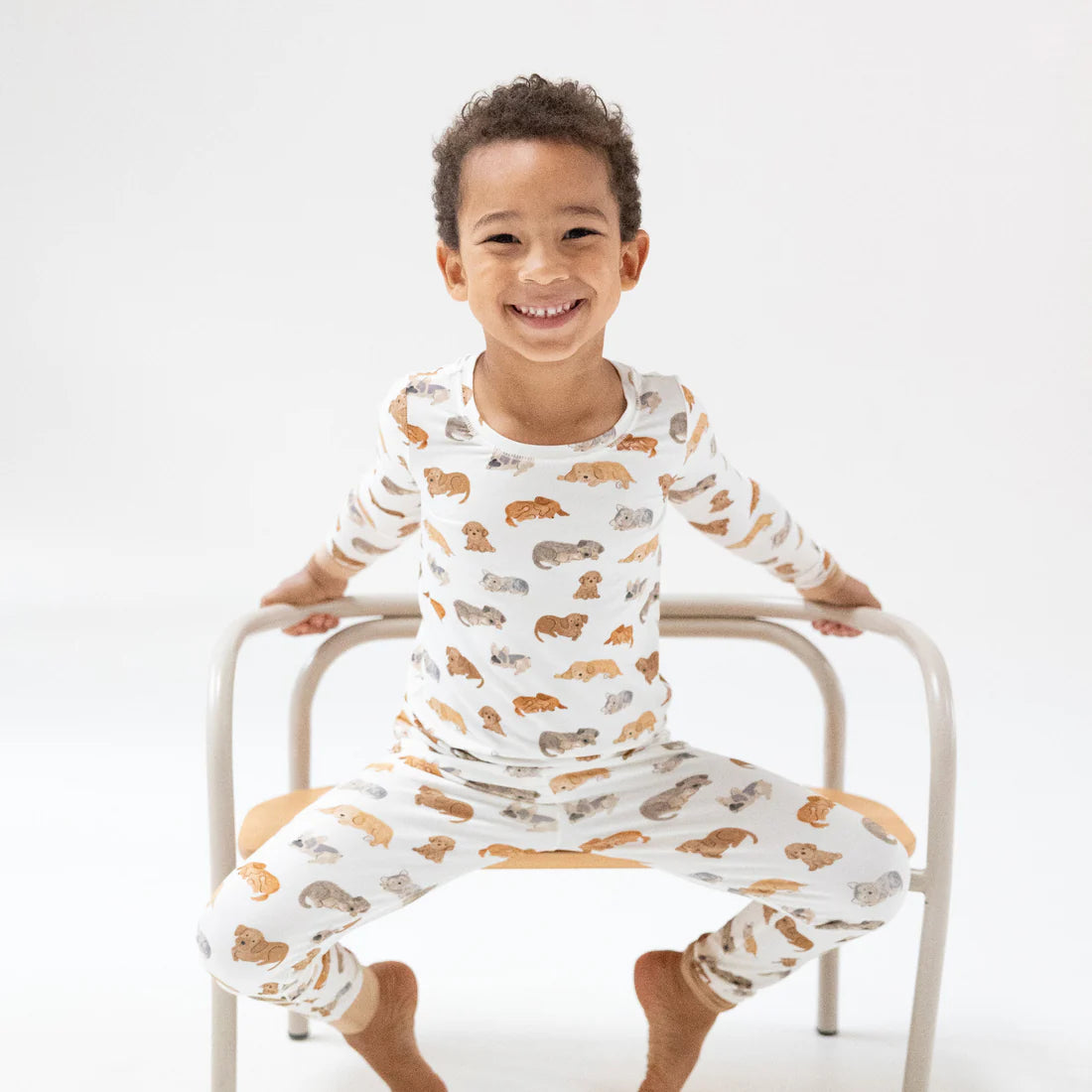 Napping Puppies  Long Sleeve Loungewear Set