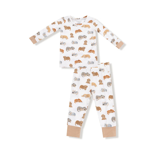 Napping Puppies  Long Sleeve Loungewear Set