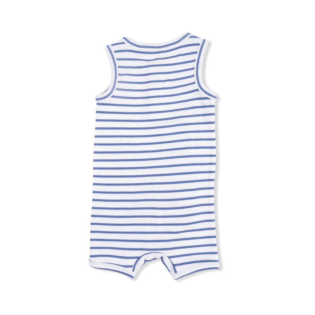 Navy Stripe  Henley Shortie Romper