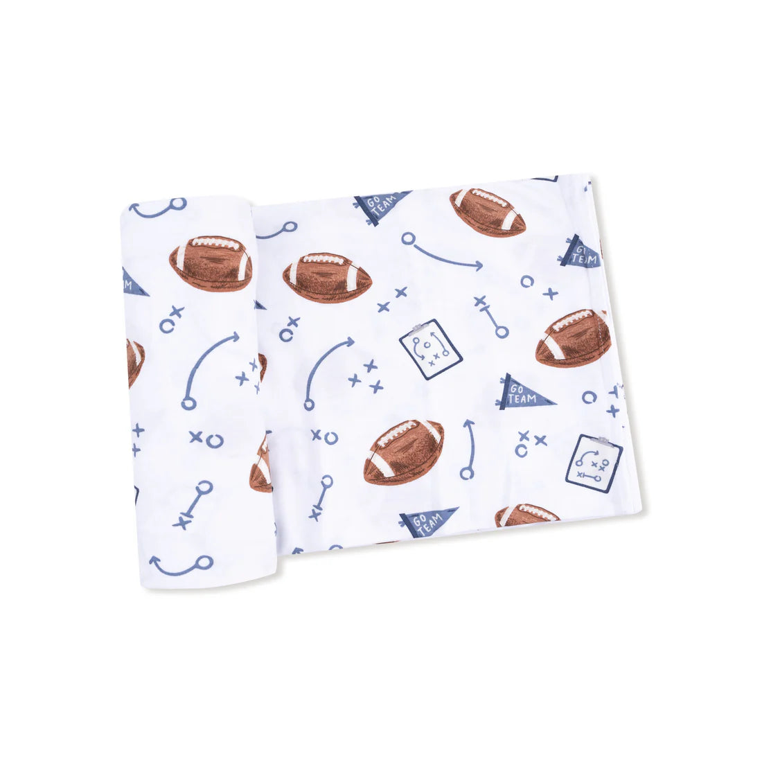 Touchdown Time - Navy  Swaddle Blanket