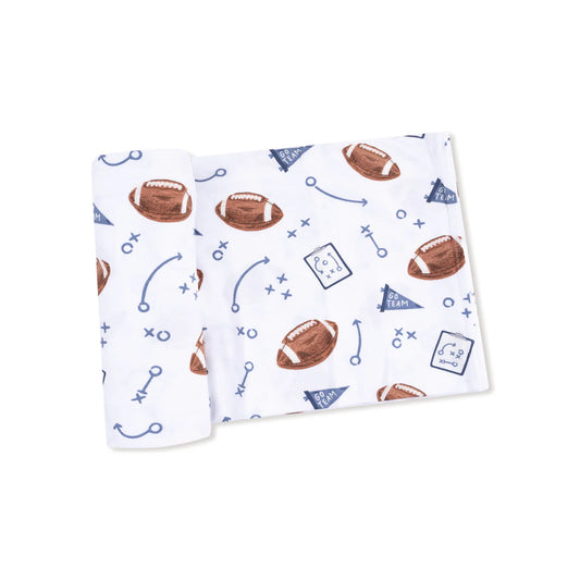 Touchdown Time - Navy  Swaddle Blanket