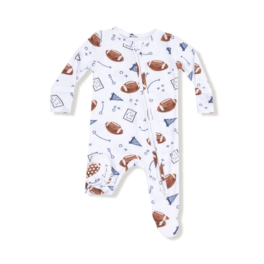 Touchdown Time - Navy  2 Way Zipper Footiexgh