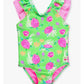 Neon Turtle Tide Bow V-Back One Piece Swimsuit