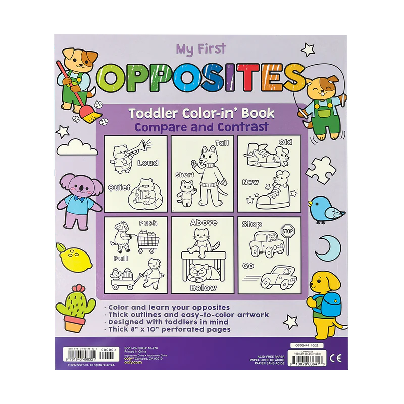 My First Opposites Toddler Color-in Book