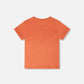 Organic Cotton Jersey T-Shirt With Print Orange