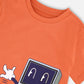 Organic Cotton Jersey T-Shirt With Print Orange
