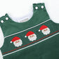 Green Corduroy Santa Smocked Overalls