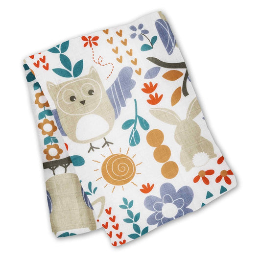 Owl and Bunny Cotton Swaddle