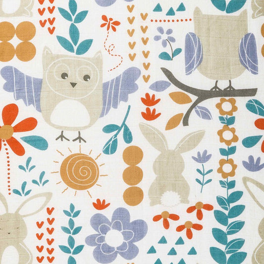 Owl and Bunny Cotton Swaddle