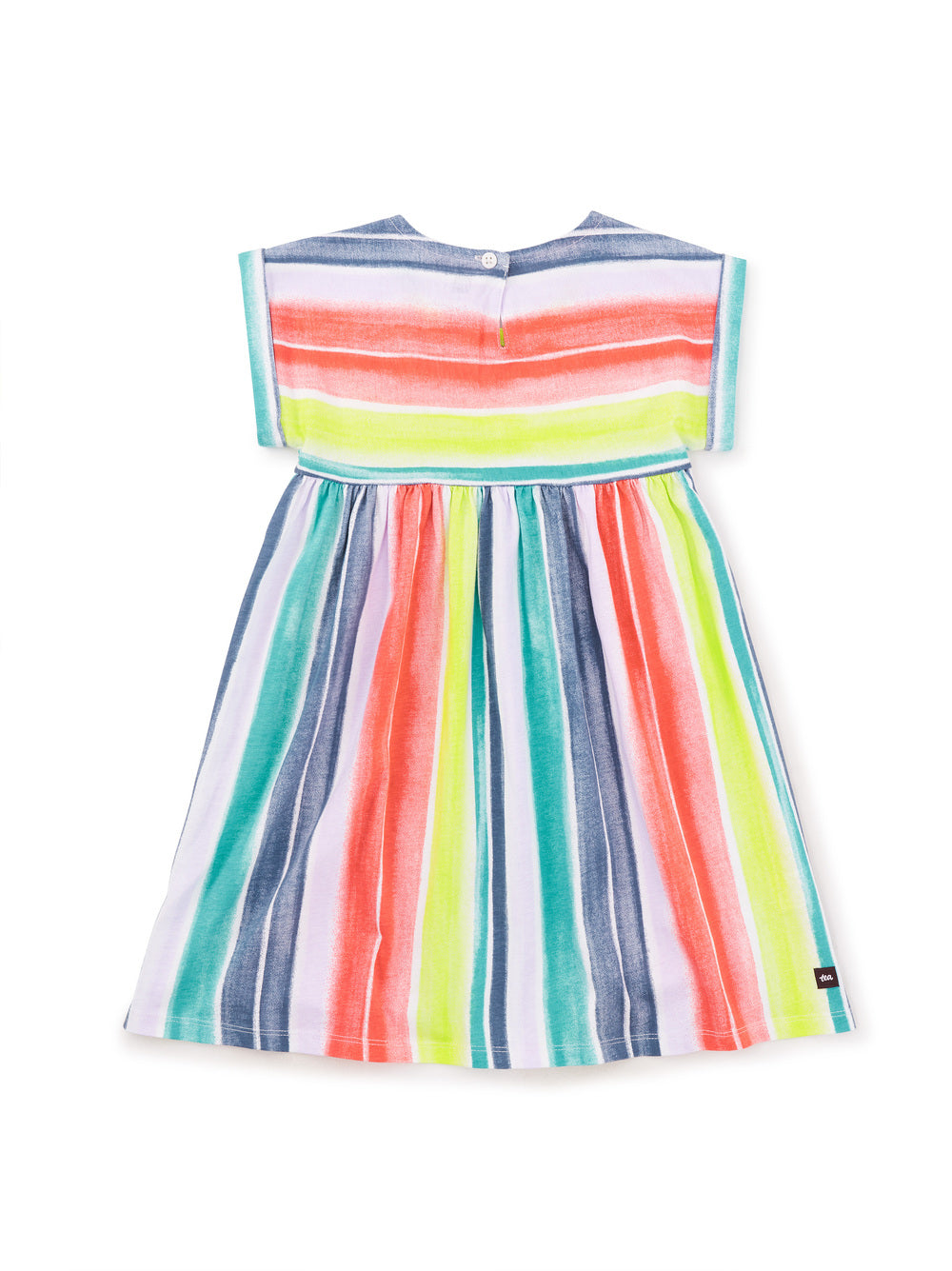 Painted Stripe Short Sleeve Empire Dress