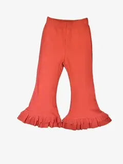 Dusty Coral Ruffle Hem Pants