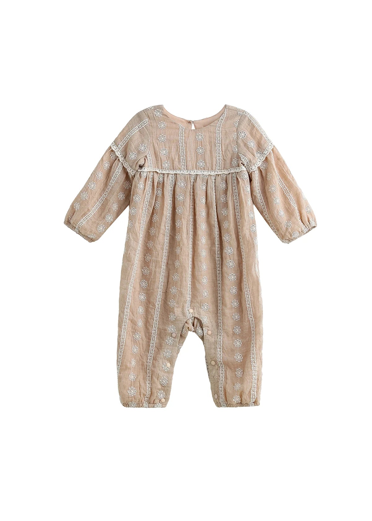 Patricia Long Sleeve Floral Embroidered Empire Waist Bubble Romper