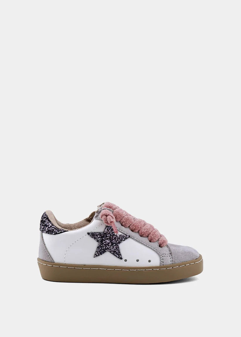Paula Mini Pewter Glitter Sneaker