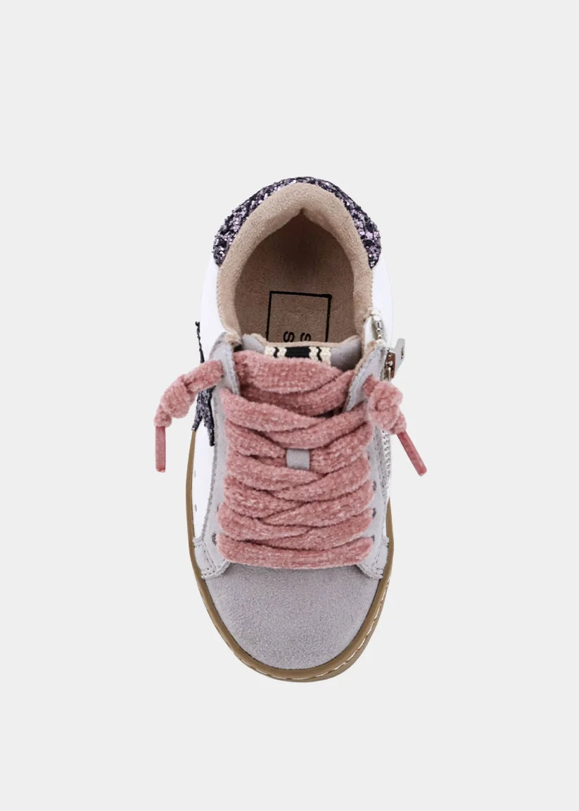 Paula Mini Pewter Glitter Sneaker