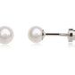 Sterling Silver Screw-Back White Pearl Earrings For Children