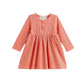 Persimmon Long Sleeve Waffle Knit Button Placket A Line Dress