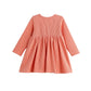 Persimmon Long Sleeve Waffle Knit Button Placket A Line Dress