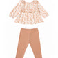 Honey Petals Long Sleeve Floral Ruffle Top and Legging Set