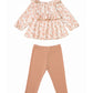 Honey Petals Long Sleeve Floral Ruffle Top and Legging Set