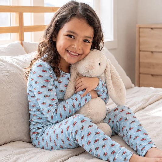 Sweet Bamboo Big Kid Pajama Set - Pick-Up Truck & Tree