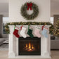 Light Blue Santa Smocked Christmas Stocking