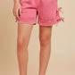 Washed Side Bow Detail Knit Shorts