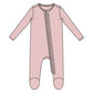 Basics - Veiled Pink - 2 Way Ruffle Zipper Footie