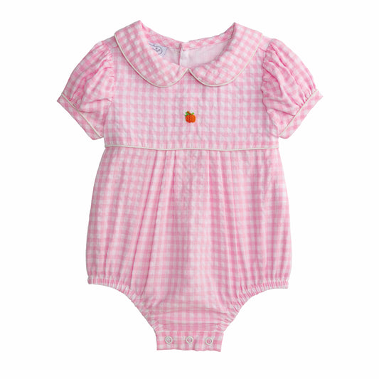 Pink Gingham Pumpkin Girl Bubble