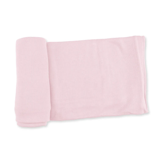 Solid Veiled Pink Rib  Swaddle Blanket