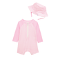 Pink Gingham Baby Rash Guard Set