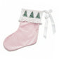Pink Velvet Christmas Tree Smocked Stocking