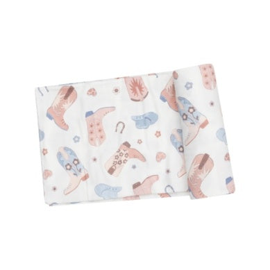 Cowboy Boots Pink - Swaddle Blanket