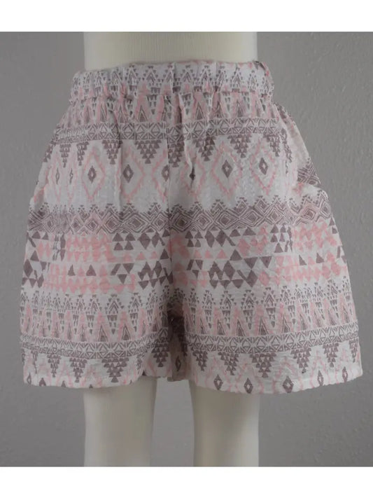 Pink Aztec Printed Shorts