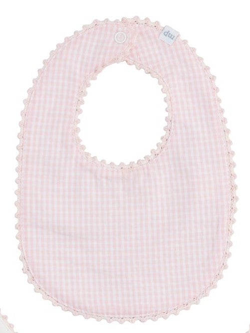 Pink Gingham & Chainstitch Bibs