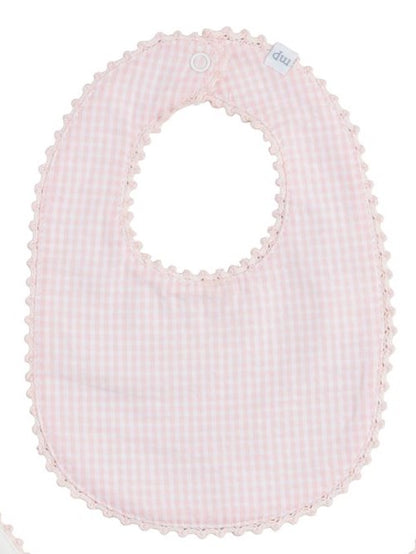 Pink Gingham & Chainstitch Bibs